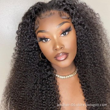 Yeswigs Wholesale Raw Indian Virgin Kinky Curly Hd Full Lace Front Wig Human Hair Transparent Lace Frontal Closure Wig For Women